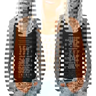 Christmas Teacher Cookies Gingerbread Ugly Christmas Sweater Women Tank Top | Seseable UK