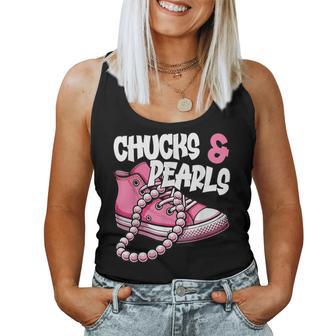 Chucks And Pearls 2024 Cool Women Women Tank Top - Thegiftio UK