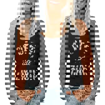 Coffee And Zombies Cute Caffeine Women Tank Top - Monsterry