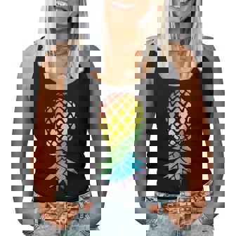 Colorful Upside Down Pineapple Swingers Outfits Women Tank Top - Monsterry