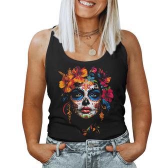 Colourful La Catrina Sugar Skull Woman Dia De Los Muertos Tank Top Frauen - Geschenkecke