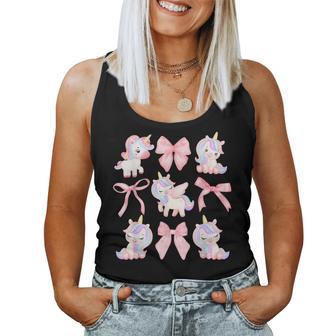 Coquette Unicorn Pink Bow Magical Rainbow Birthday Girls Women Tank Top - Thegiftio UK