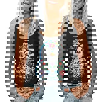 Cute Floral Aesthetic Penguin Lover Penguin Women Tank Top | Seseable UK