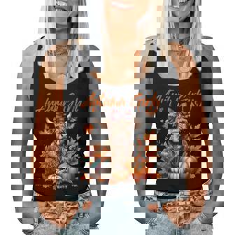 Cute Highland Cow Fall Autumn Girly Thanksgiving Women Tank Top - Monsterry