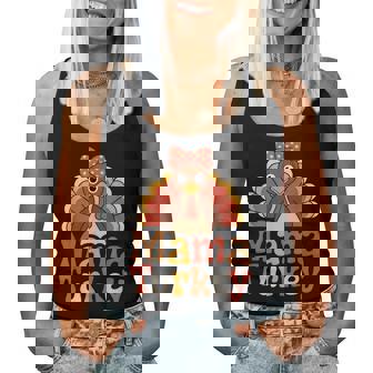 Cute I'm The Mama Turkey Family Feast Mom Thanksgiving Women Tank Top - Monsterry