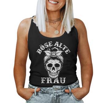 Evil Old Woman Messy Bun Skull Tank Top Frauen - Geschenkecke