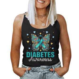 Diabetes Awareness Butterfly For November Women Tank Top - Thegiftio UK