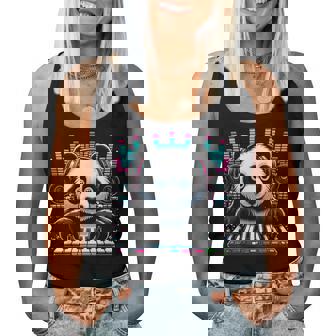 Dj Panda Sound Activated Electronic Music Bars Beats Edm Women Tank Top - Thegiftio UK