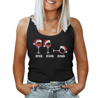 Drink Drank Drunk Wine Glasses Wine Lover Christmas Tank Top Frauen - Geschenkecke