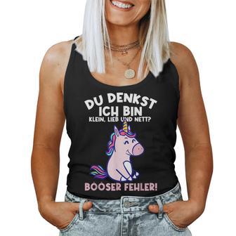 Du Denkst Ich Bin Klein Lieb Und Nett Einhorn Girl's Women's Tank Top Frauen - Geschenkecke