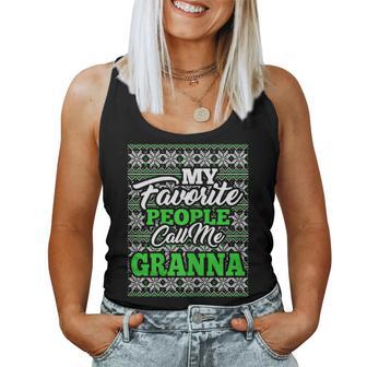 My Favorite People Call Me Granna Christmas Grandma Women Tank Top - Monsterry