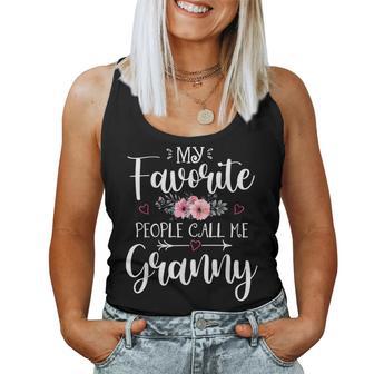 My Favorite People Call Me Granny Floral Mother's Day Women Tank Top - Monsterry