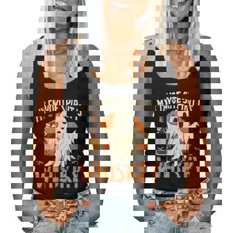 My Favorite Spirit Is Whiskey Halloween Party Drinking Ghost Women Tank Top - Monsterry
