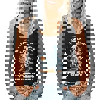 My Favorite Spirit Is Whiskey Ghost Drinking Whiskey Women Tank Top - Thegiftio UK