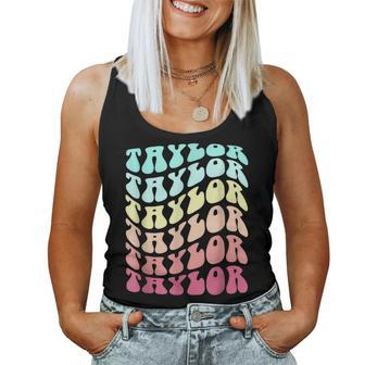 First Name Taylor Girl Groovy Personalized Birthday Women Tank Top - Monsterry UK