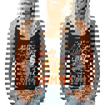 My First Thanksgiving As Mommy Fall Leaves Turkey Family Fun Women Tank Top - Monsterry