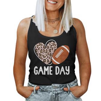 Football Game Day Leopard Cheetah Game Day Football Women Tank Top - Thegiftio UK