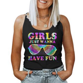 80'S Girls Just Wanna Have Fun Girls Tie Dye Women Tank Top - Thegiftio UK