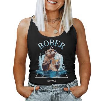 Bober Beer Drinking Beaver Lovers Bobr Meme Tank Top Frauen - Geschenkecke