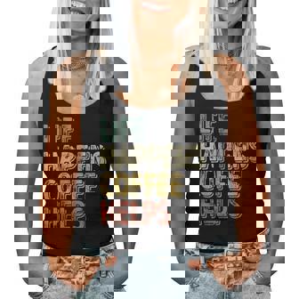 Coffee Lover Life Happens Coffee Helps Women Tank Top - Thegiftio