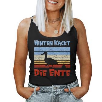 Football Slogan Hinten Kackt Die Duck Tank Top Frauen - Geschenkecke