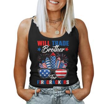 Will Trade Brother For Firecrackers Sister 4Th Of July Women Tank Top - Monsterry CA