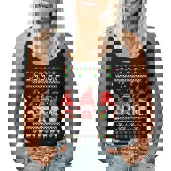 Gnome Ugly Christmas Sweater Gnomes Christmas Pajamas Women Tank Top | Seseable UK