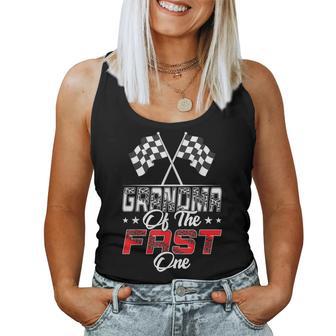 Grandma Of The Fast One First Birthday Racing Car Family Women Tank Top - Thegiftio UK
