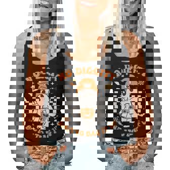 Groovy No Diggity Bout To Bag It Up Ghost Halloween Women Tank Top - Thegiftio UK