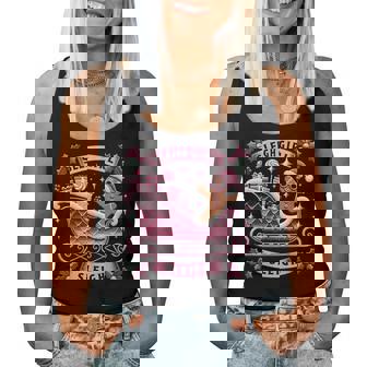 Groovy Pink Christmas Candy Sleigh Girl Gingerbread Holiday Women Tank Top | Seseable UK