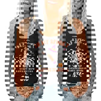 Groovy In My Spooky Assistant Principal Era Ghost Halloween Women Tank Top - Monsterry