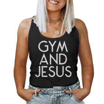 Gym And Jesus Christian Workout Fitness Exercise Men Women Tank Top - Thegiftio UK