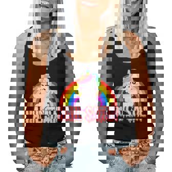 Hail Satan Unicorn Satanic Rainbow Death Metal Women Tank Top - Monsterry