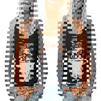 Halloween Ghost Glasses Boo Spooky Season Toddler Girl Women Tank Top - Thegiftio UK