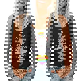 Halloween Lgbt Heart Bat Bats Hearts Rainbow Women Tank Top - Monsterry