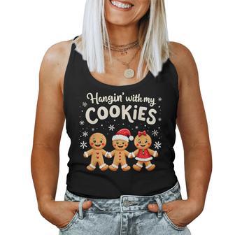 Hangin With My Cookies Gingerbread Christmas Teacher Women Tank Top - Thegiftio UK