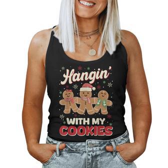 Hangin With My Cookies Gingerbread Man Xmas Teacher Women Tank Top - Thegiftio UK