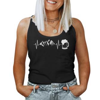 Heartbeat Berge And Beer Beer Drinker Tank Top Frauen - Seseable