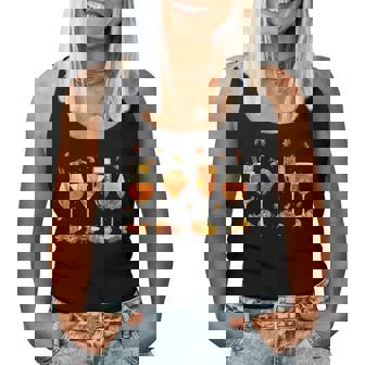 Hello Fall Autumn Leaves Pumpkin Wine Glasses Drinking Party Women Tank Top | Seseable UK