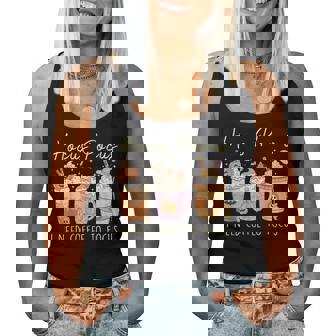 Hocus Pocus I Need Coffee To Focus Vintage Halloween Womens Women Tank Top - Monsterry