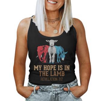 My Hope Is In The Lamb Scripture Elephant Donkey Women Tank Top - Thegiftio UK