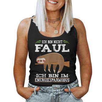 Ich Bin Nicht Faul Energy-Saving Mode Sloth Slogan Tank Top Frauen - Geschenkecke