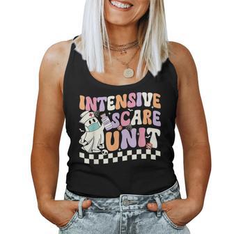 Intensive Scare Unit Nurse Halloween Icu Nurse Ghost Retro Women Tank Top - Thegiftio UK