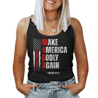 Jesus Make America Godly Again American Patriot Christian Women Tank Top - Monsterry CA