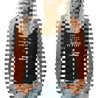 Jesus The Way Truth Life Christian Three Nails Cross Women Tank Top - Thegiftio UK