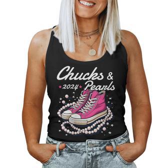 Kamala Harris 2024 For President 47Th Chucks And Pearls Women Tank Top - Monsterry