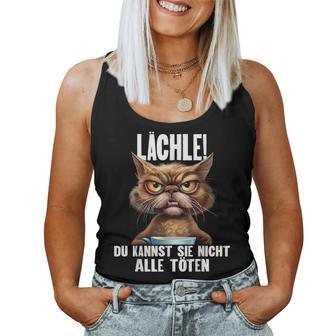 Lächle Du Kannst Sie Nicht Alle Töten I Cats I Coffee Tank Top Frauen - Geschenkecke