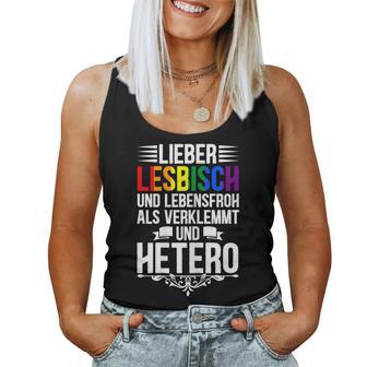 Lieber Lesbian Und Lebensfroh Lesbian Lgbtq Pride Women's Tank Top Frauen - Geschenkecke