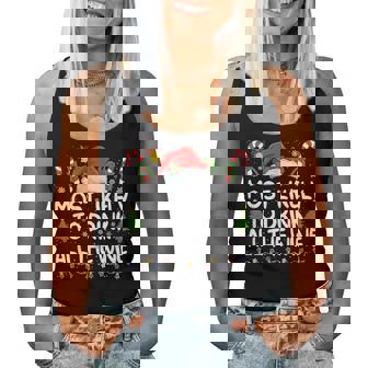 Most Likely To Drink All The Wine Matching Christmas Women Tank Top - Monsterry