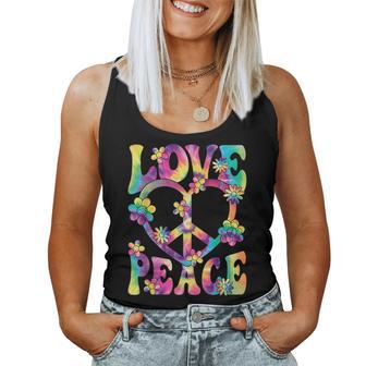 Love Peace Sign 60S 70S Outfit Hippie Groovy Girls Women Tank Top - Thegiftio UK